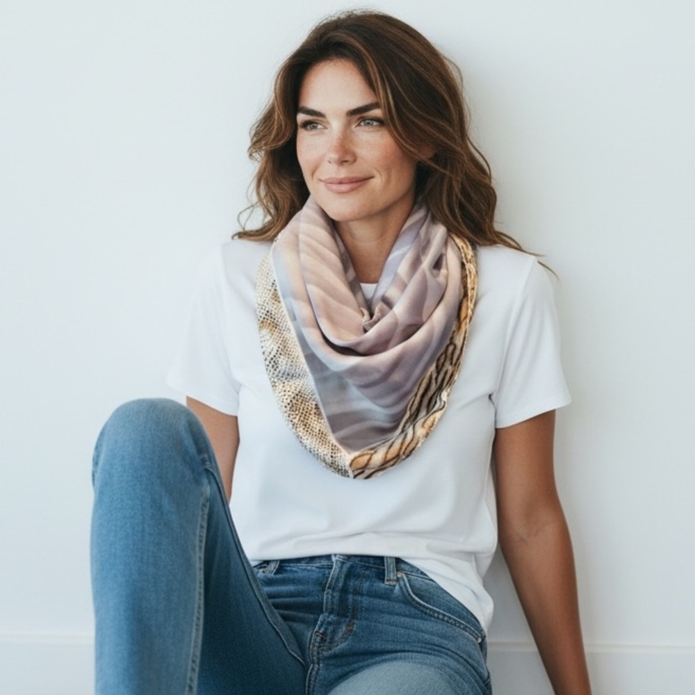 Vintage Symphony Animal Print Scarf